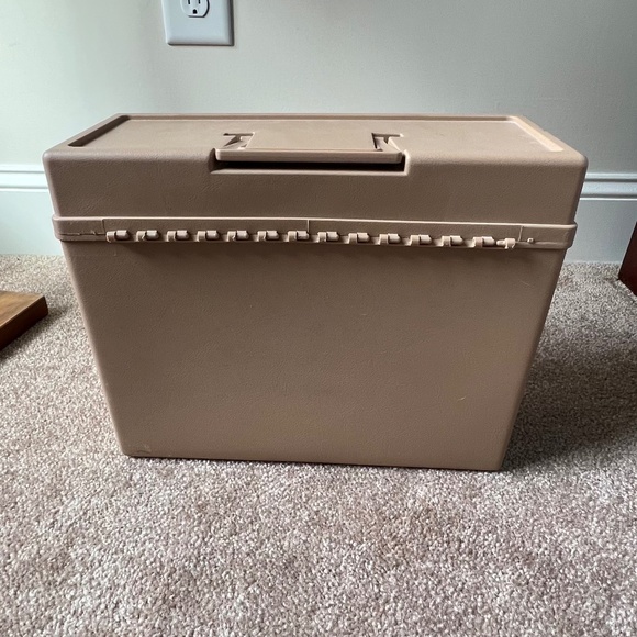 Vintage Brown/Tan Plastic Ballonoff File Storage Organizer Box Portafile - Picture 10 of 16